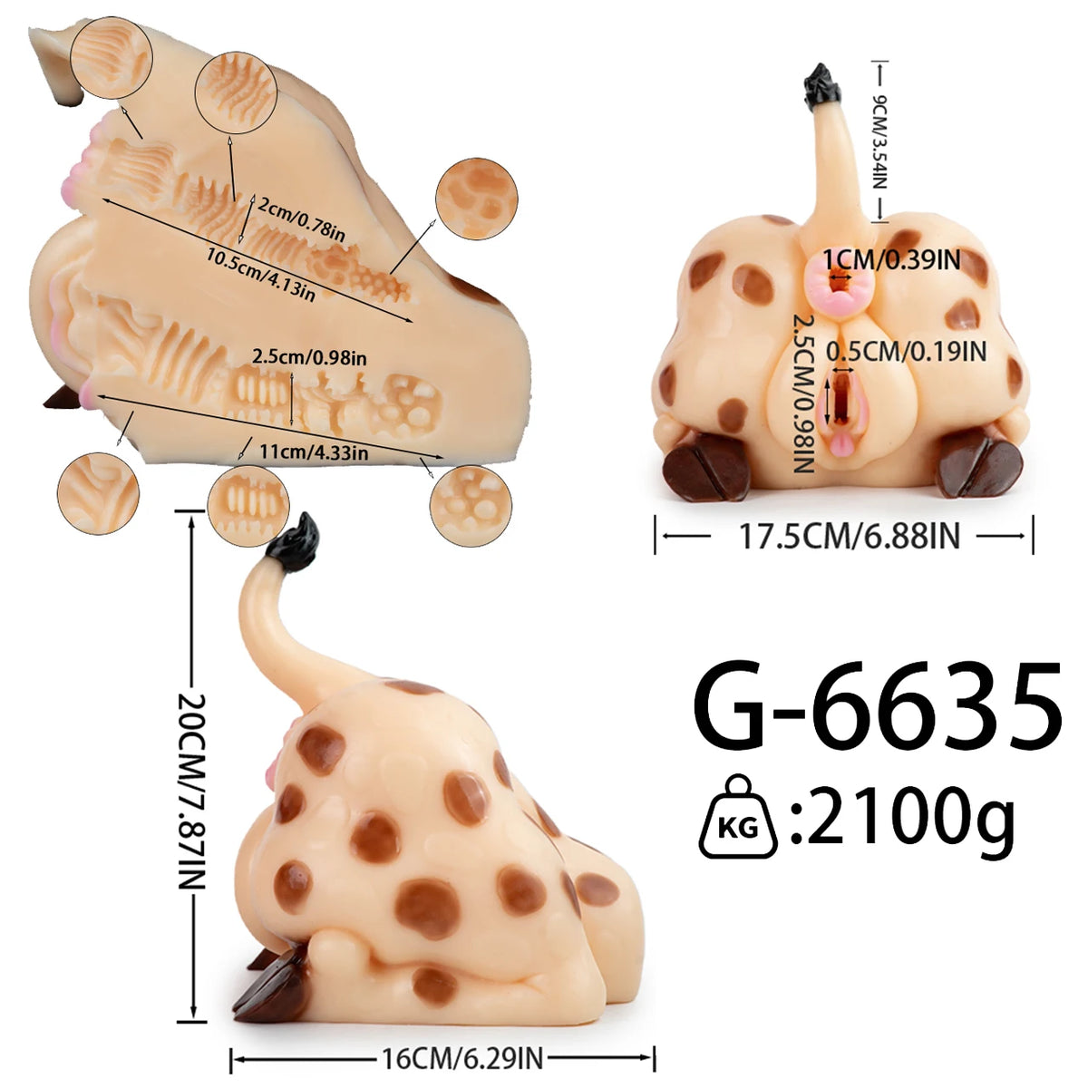 GEEBA Fantasy Monster Silicone Male Masturbator With 3.34in Dildo Dual Hole Pocket Pussy Adult Onahole Realistic Adult Sex Toys