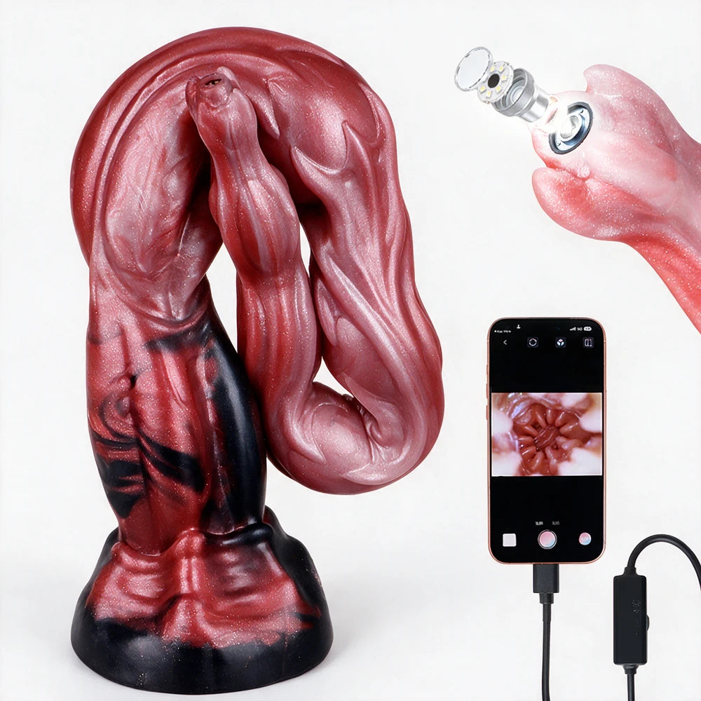 YOCY 24’‘ Knot Anal Whip with 3MP HD endoscope Long Dildo IP68 Waterproof Penis Fantasy Butt Masturbation Silicone Sex Toys