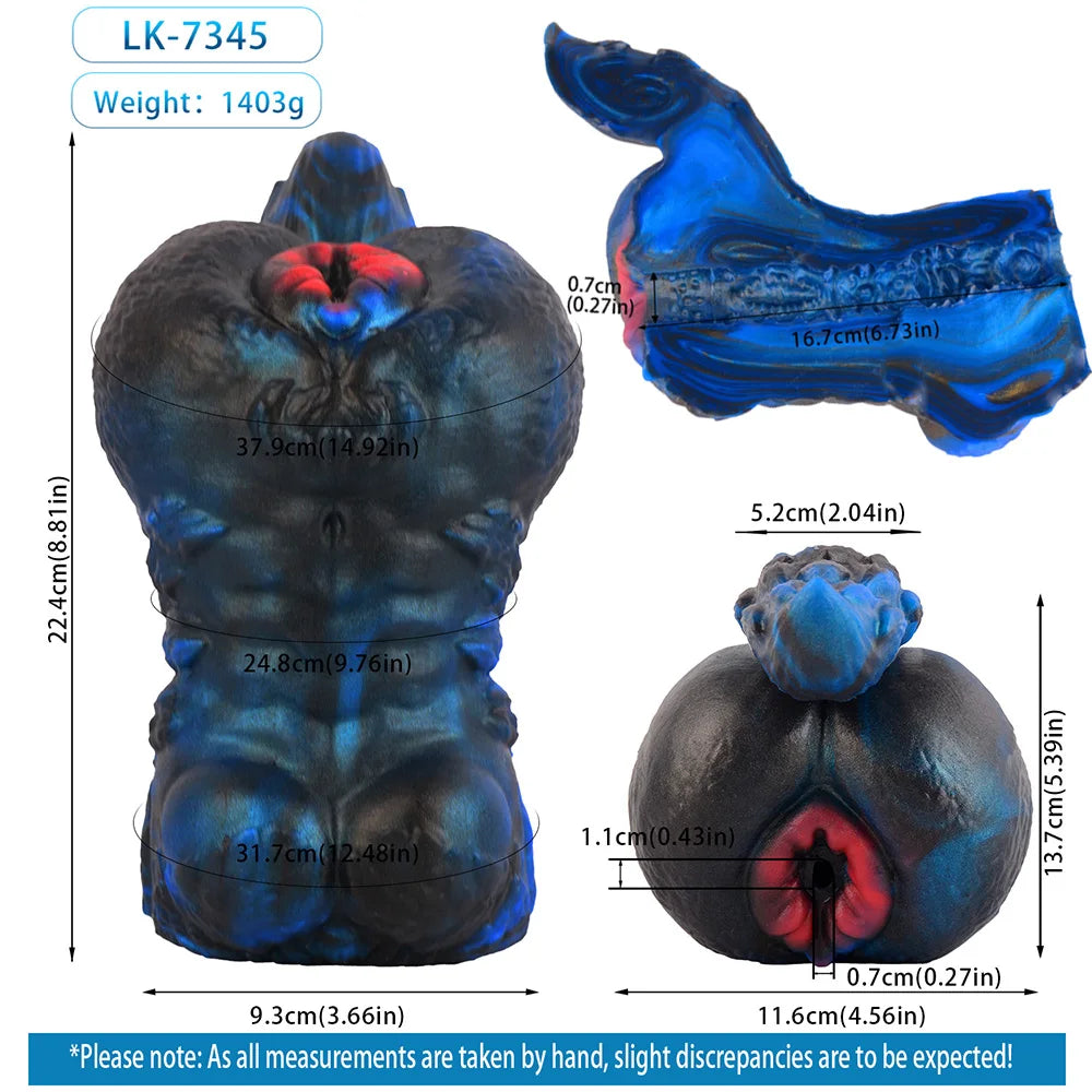 GEEBA Fantasy Monster Dildo 2 in 1 Male Masturbator Futa Dragon Pocket Pussy Onahole Artificial Vagina Anal Plug Sex Toy for Men
