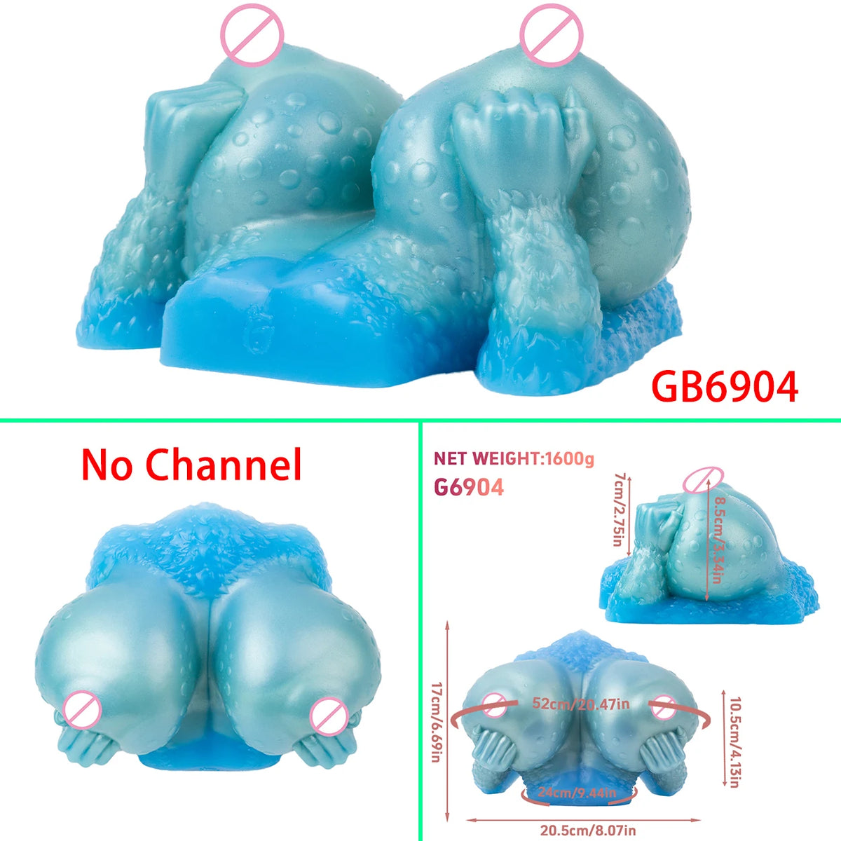 GEEBA Male Masturbator Unique Quad-Breast Alien Design Soft Silicone Pocket Pussy Realistic Texture Adult Onshole Men's Stroker