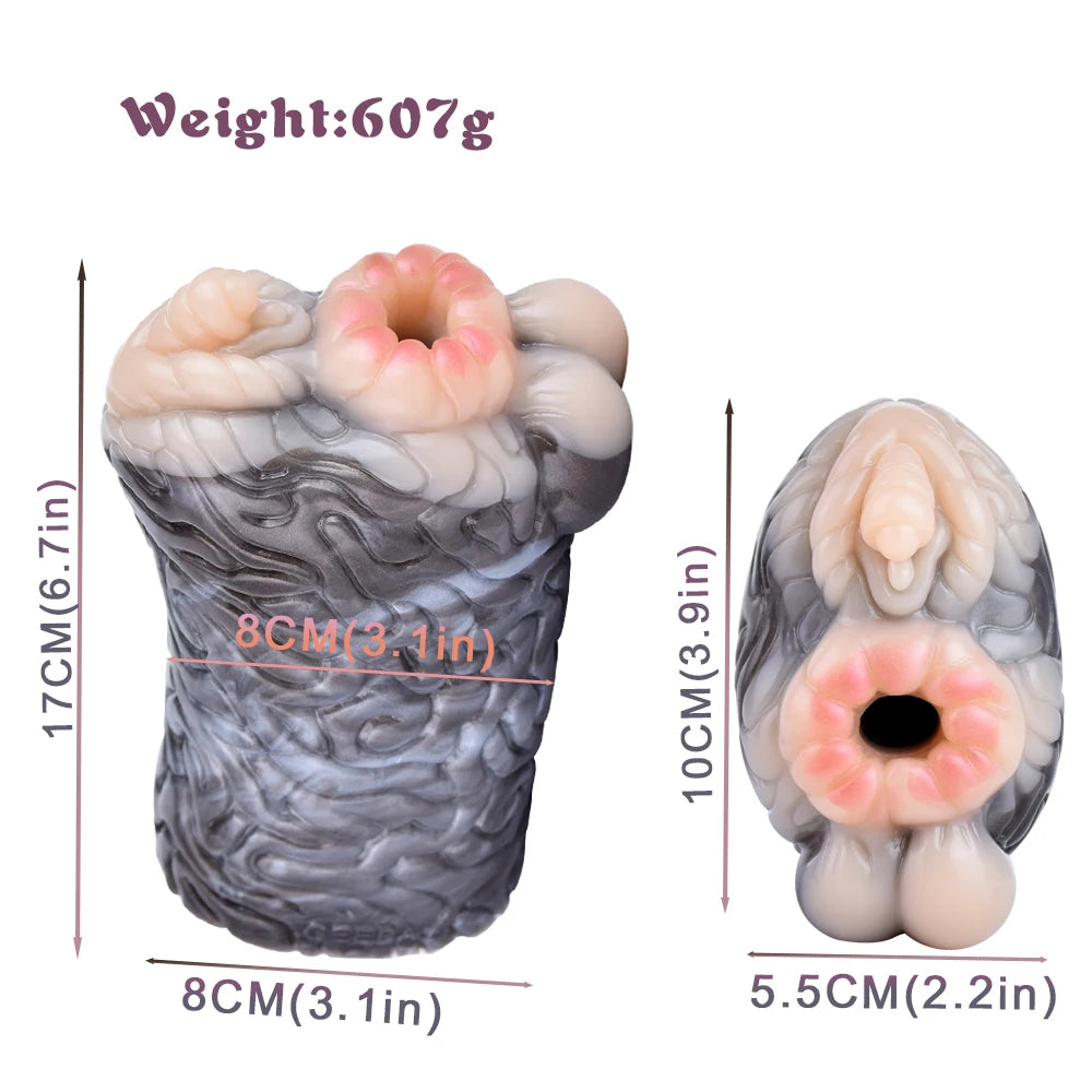 SMMQ Animal Horse Dual Channel Masturbator Soft Silicone Onahole For Male Cock Massage Realistic Pussy Pocket Fetish Sex Toy