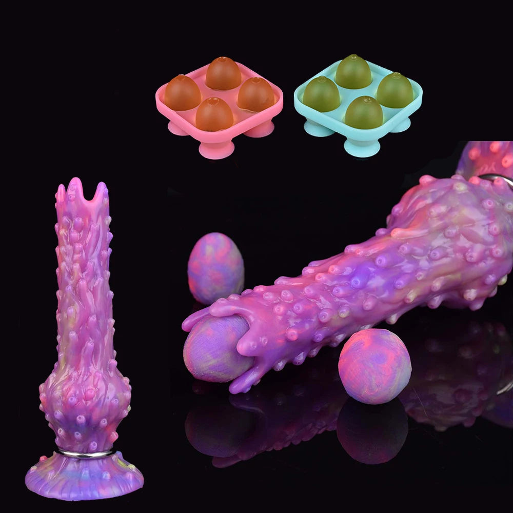 YOCY Inflatable Ovipositor DIY Vaginal Butt Balls Pneumatic Egg Laying Anal Plug Silicone Knot Dildo Female Masturbator Sex Toys