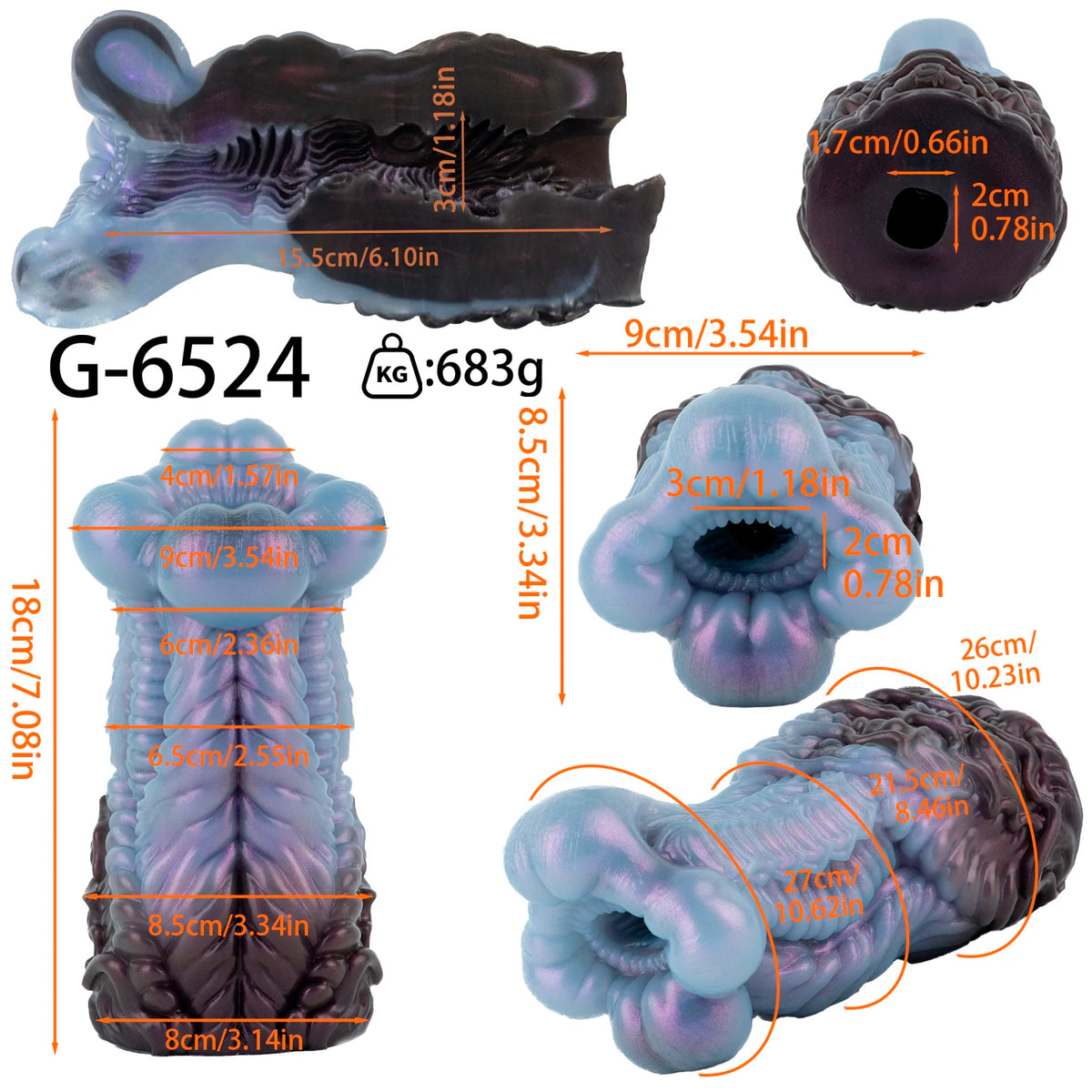 GEEBA Fantasy Alien Male Masturbator Cup Soft Silicone Pocket Pussy Adult Onahole Wavy Vagina Sex Toys For Men18+ Manual Stroker