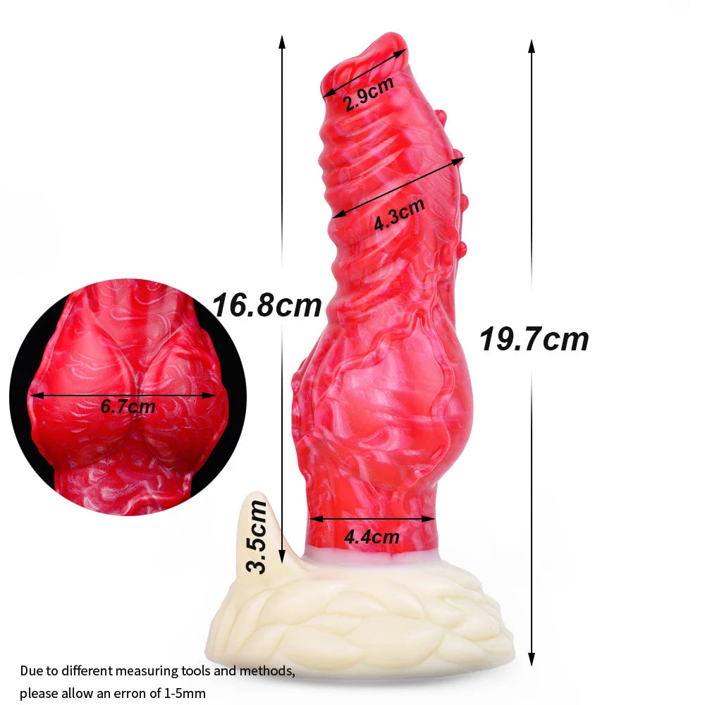 YOCY 7.7" Dragon Knot Dildo Big Monster Dick With Suction Cap Thick Knot Anal Dildo Animal Dog Penis Wolf Penis Fetish Sex Toys