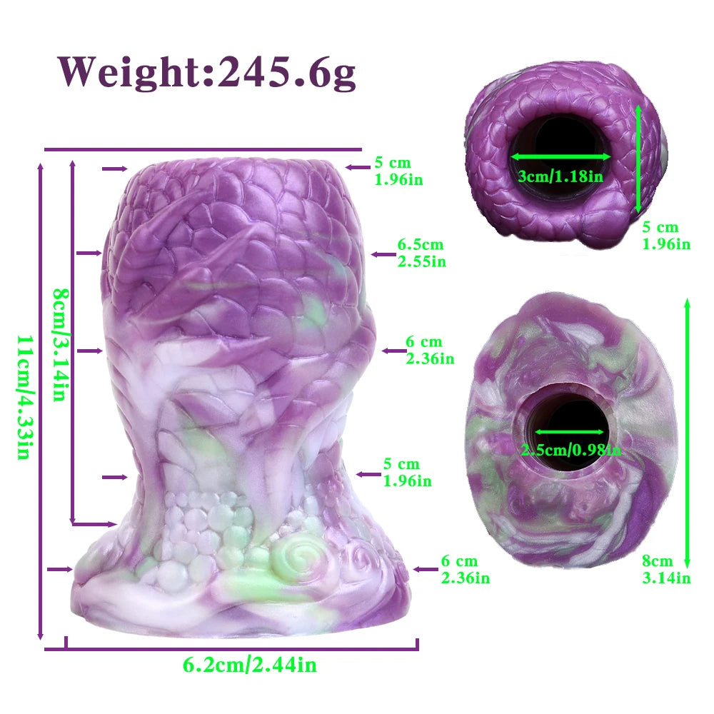 GEEBA Fantasy Multi Eyed Texture Male Masturbator Linked Tail Sex Toys for Men Soft Silicone Pocket Pussy Monster Men's Stroker