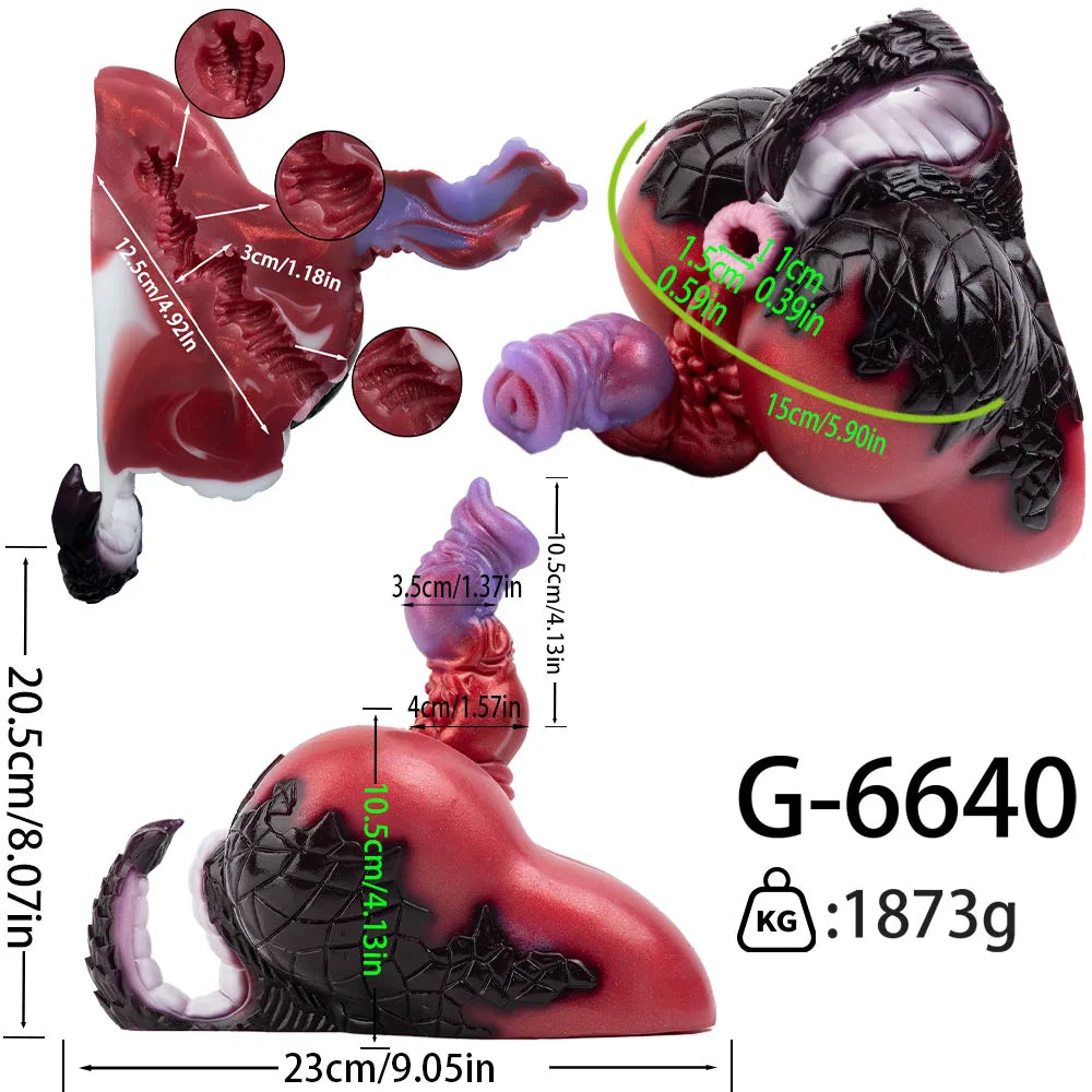 GEEBA Fantasy Furry Monster Masturbator For Men Dual Channel Artificial Vagina Men's Stroker Pocket Pussy Adult Onahole Sex Toys