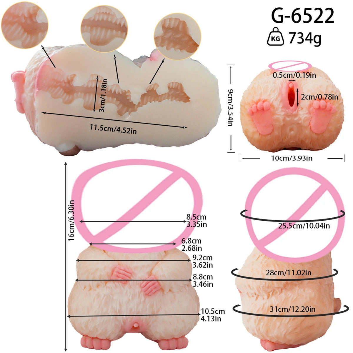 GEEBA Single Channel Fantasy Male Masturbator With Length 4.52in Channel Soft Silicone Pocket Pussy Onahole Sex Toys For Men18+