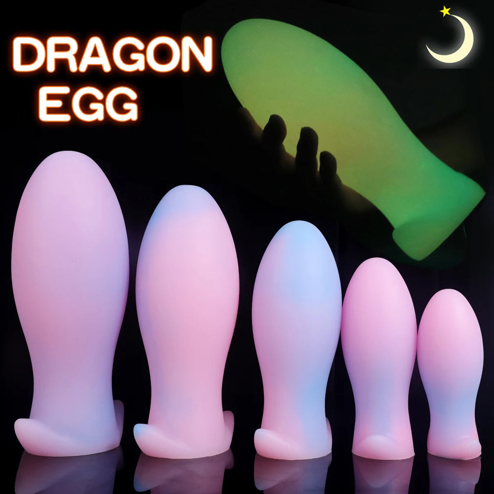 Night Glowing Dragon Eggs Anal Plug Sex Toy Noctilucent Silicone Material Dildo Sexual Masturbation Device SM props Sexy Egg Toy