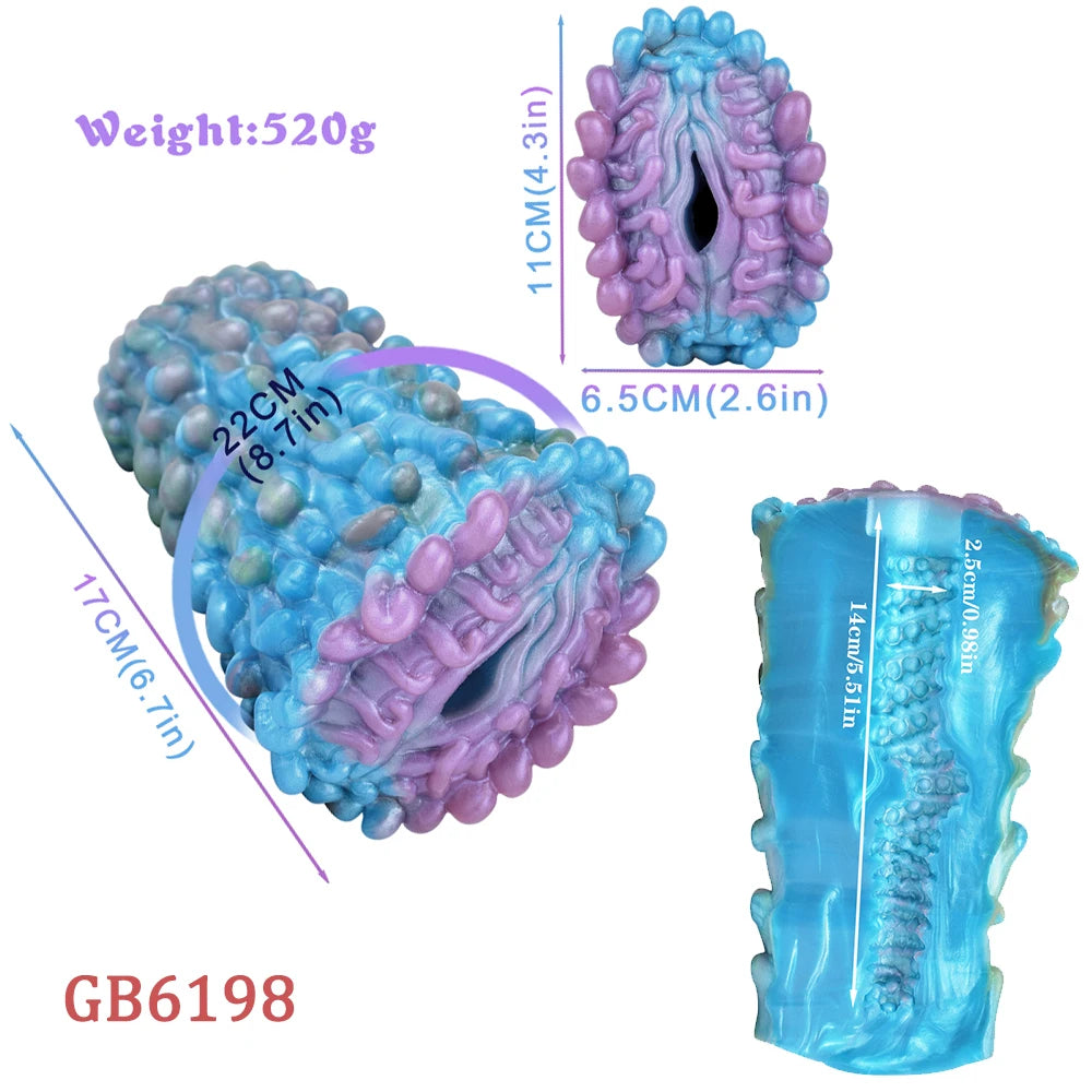 GEEBA 1.16lb Alien Monster Male Masturbator Soft Silicone Pocket Pussy Textured Sleeve Adult Sex Toys for Men Reusable Onahole