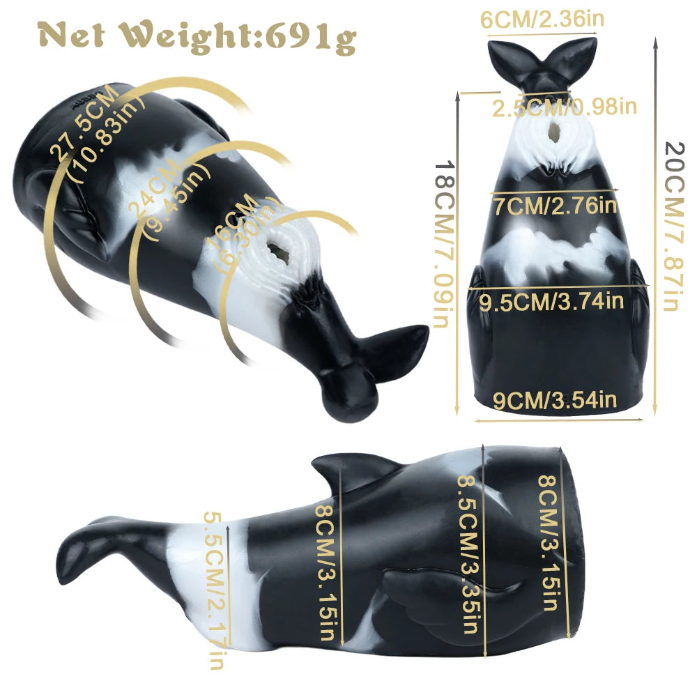 GEEBA Fantasy Orca Male Masturbator Sleeve Soft Liquid Silicone Pocket Pussy For Men Adult Onahole Manual Stroker Adult Sex Toys