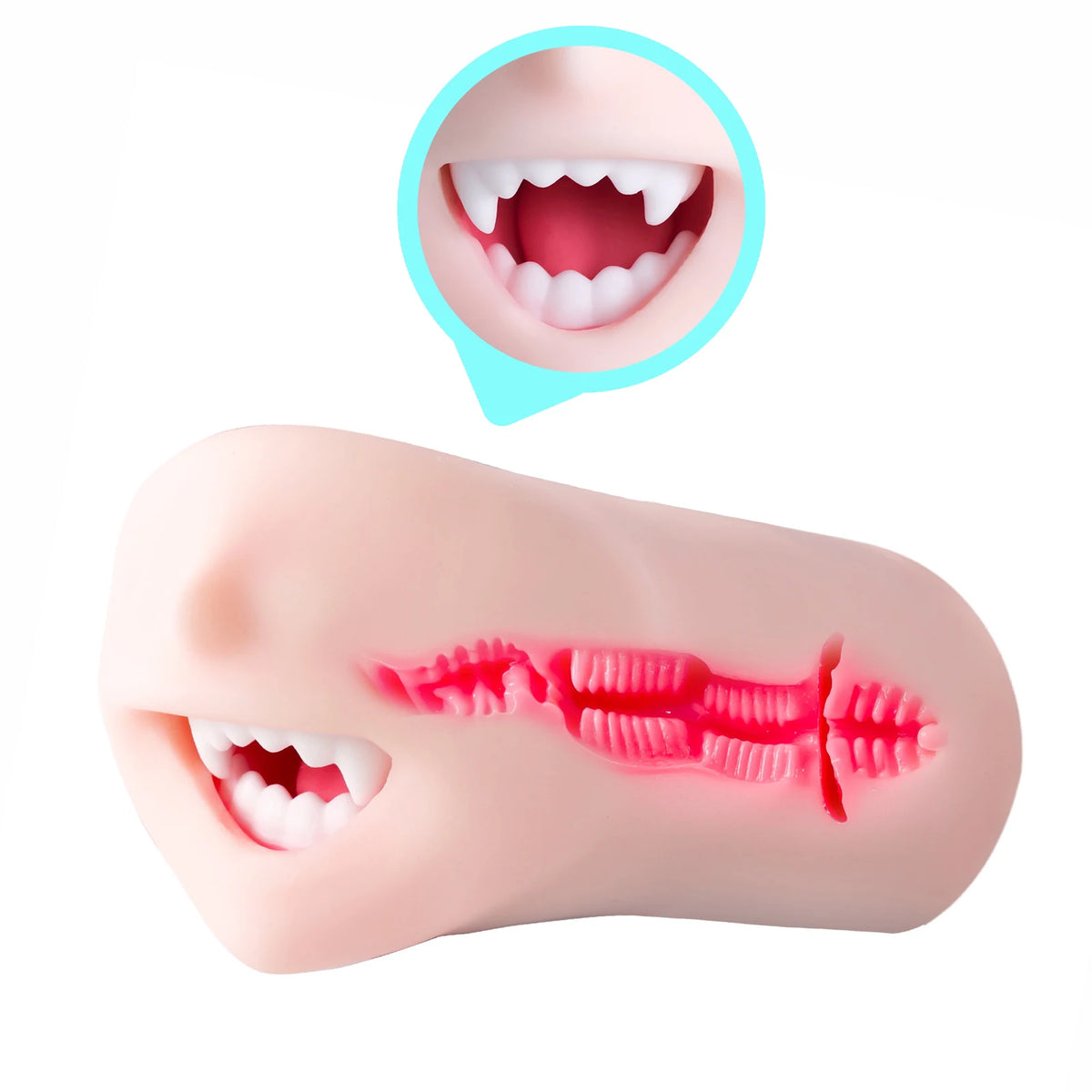 YUU Mouth Male Masturbator Real Mouth Deep Throat Pocket Pussy Blowjob with Fangs Tongue Sea Predator Masturbation Toys Oral Sex