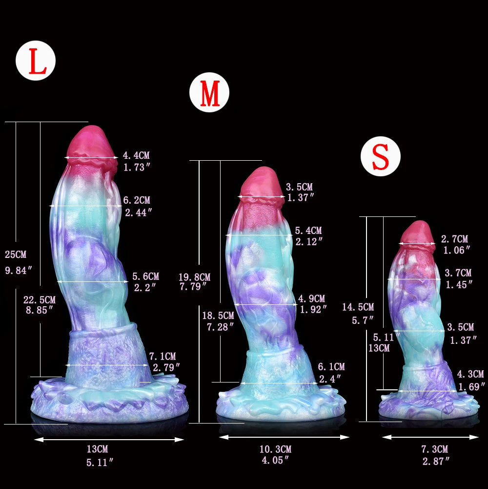 YESBUY Monster Animal Penis S/L/M Ice Dragon Dildo With Suction Cup Butt Plug Anal Vaginal Massager For Men Women Adults Sex Toy
