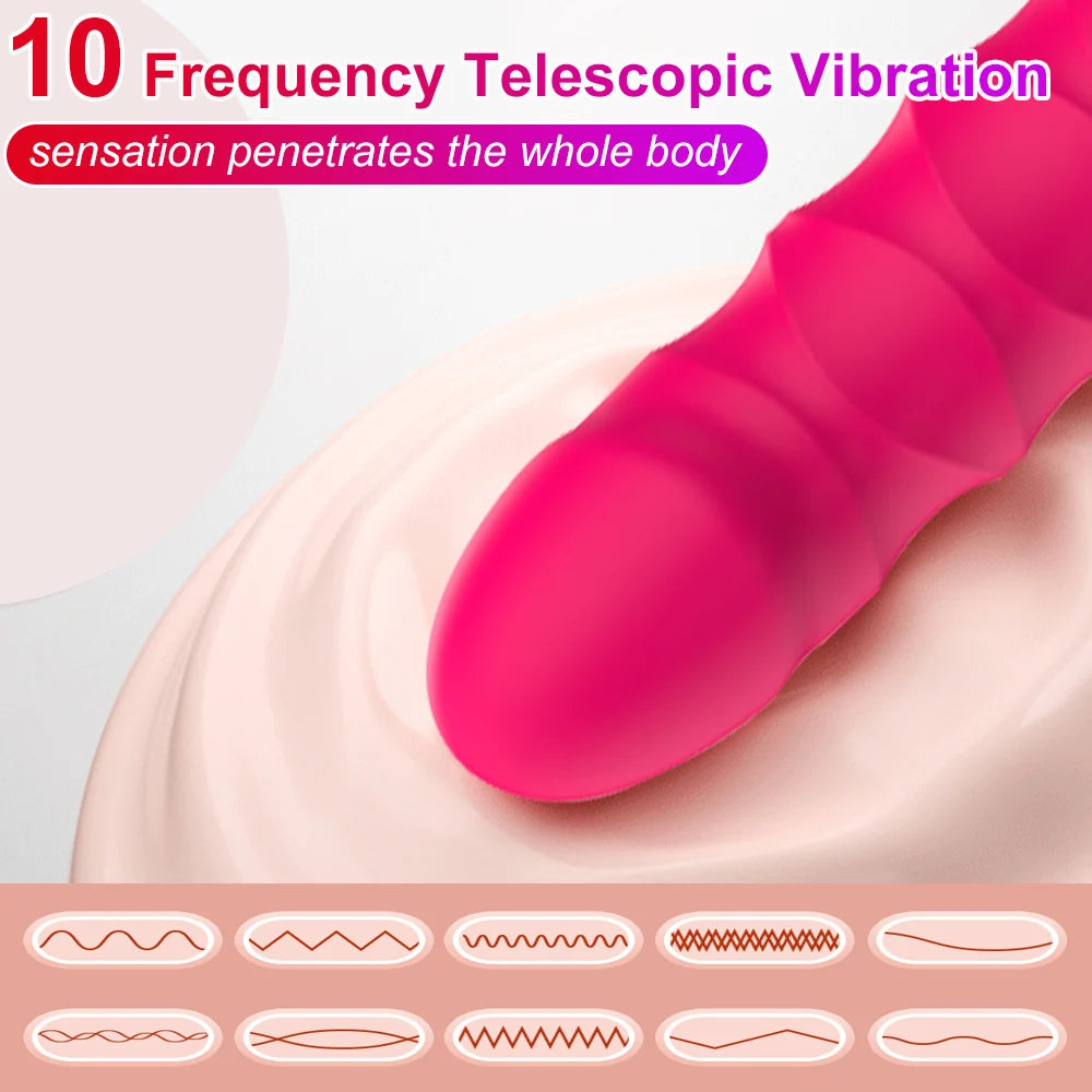 Thrusting Dildo Vibrator G pot Clitoral Anal Stimulator with 10 Thrusting Vibrating Modes Adult Sex Toy for Women Couples