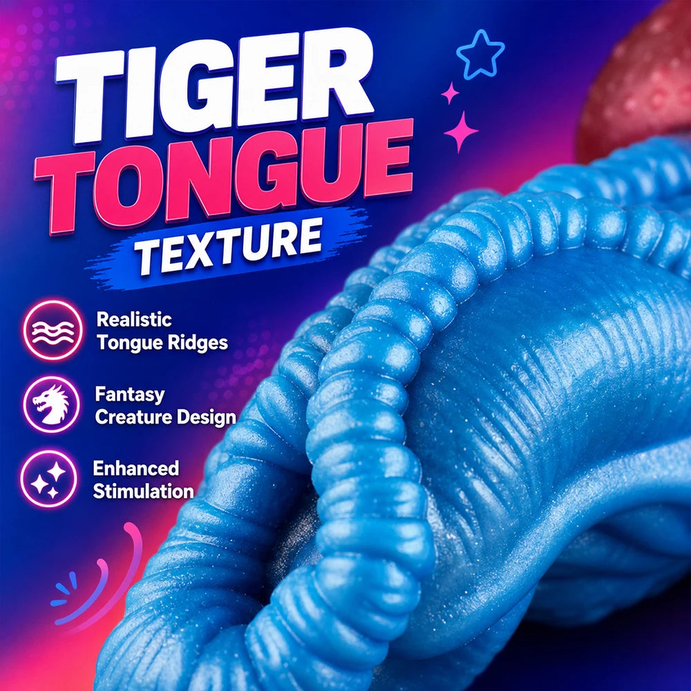 SHAZ Tiger Tongue Dildo Male Masturbator Cock Sleeve Stroker Pocket Pussy Animal Onahole Penis Massage Fantasy Sex Toys For Men