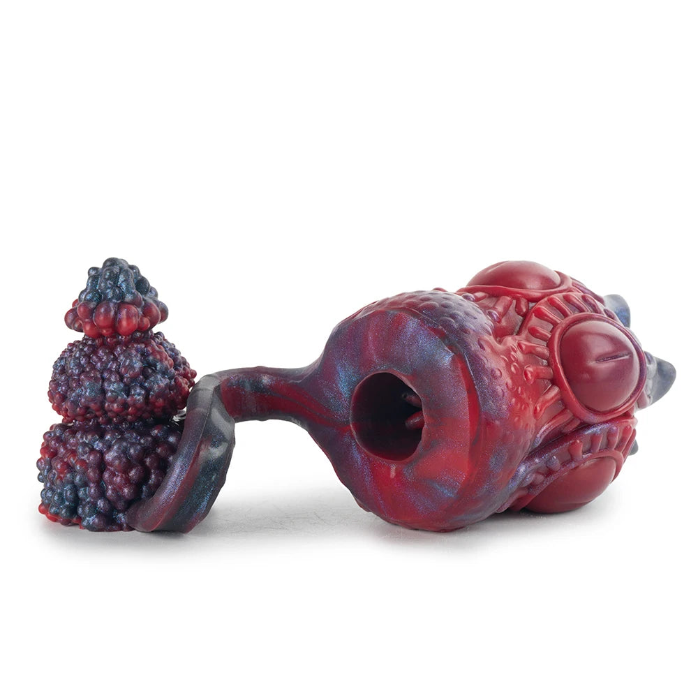 GEEBA Fantasy Multi Eyed Texture Male Masturbator Linked Tail Sex Toys for Men Soft Silicone Pocket Pussy Monster Men's Stroker