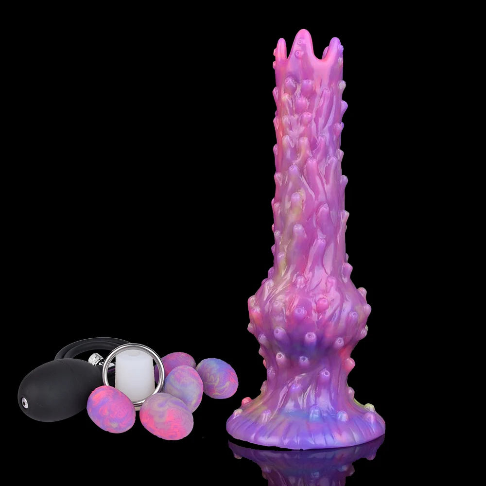 YOCY Inflatable Ovipositor DIY Vaginal Butt Balls Pneumatic Egg Laying Anal Plug Silicone Knot Dildo Female Masturbator Sex Toys