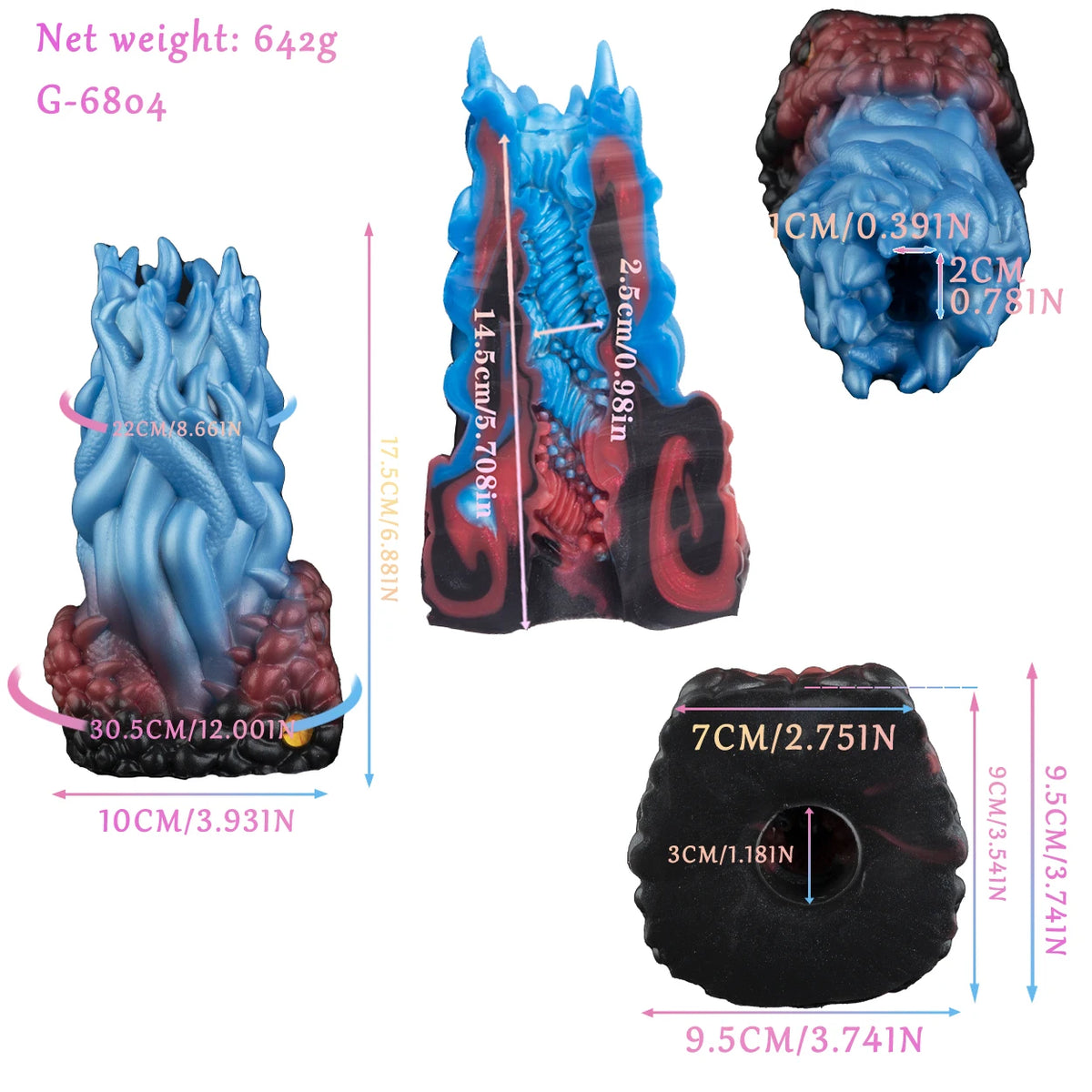 GEEBA Realistic Animal Dick Design Male Masturbator Ultra-Soft Silicone Pocket Pussy Men's Stroker Adult18+ Onahole Sex Products