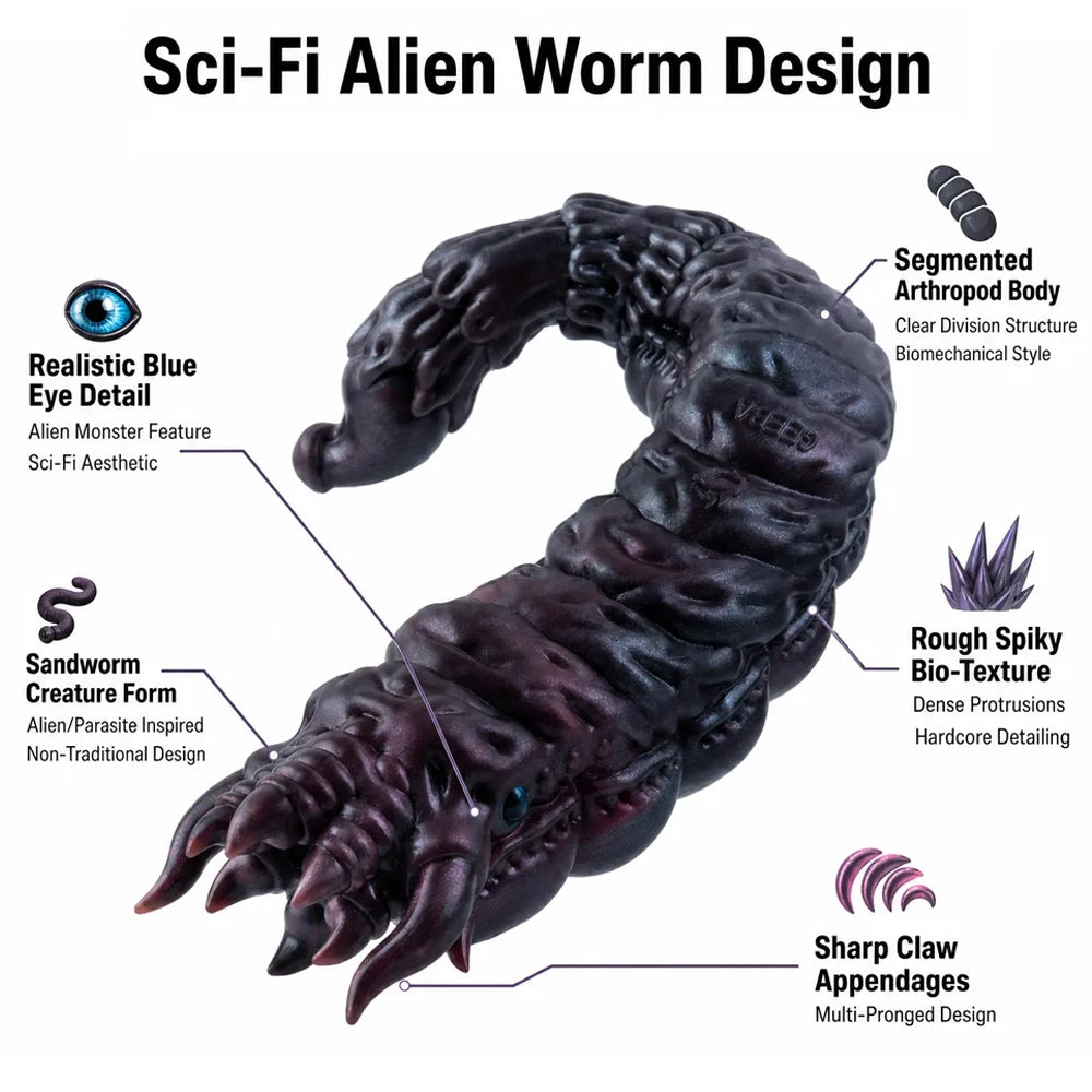 GEEBA Alien Worm Male Masturbator Sci Fi Monster Vagina Sex Toys for Men Soft Silicone Adult Onahole Pocket Pussy Men's Stroker