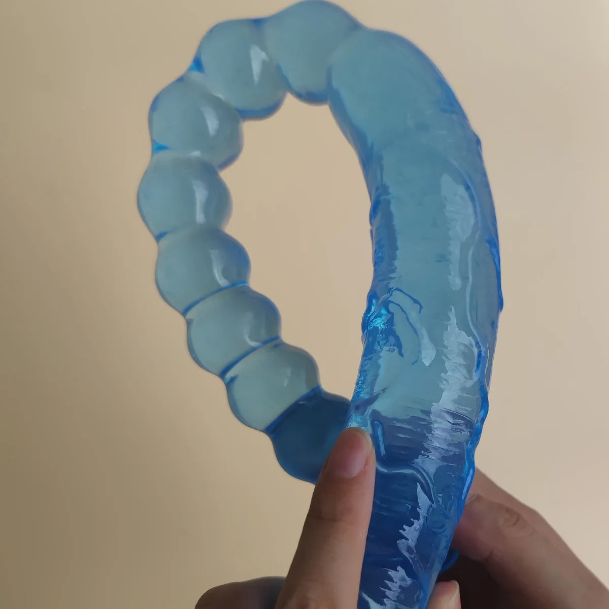 Jelly Blue Dildos Penis U Shape Double Head Dildo Soft Silicone Vagina Anus Massager Anal Plug Gay Adult Sex Toys for Women Men