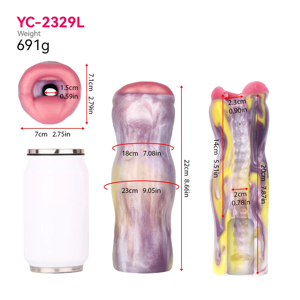 GEEBA Fantasy Silicone Male Masturbator Realistic Vagina Adult Sex Toys with Manual Penis Pump Animal Pocket Pussy Man Stroker