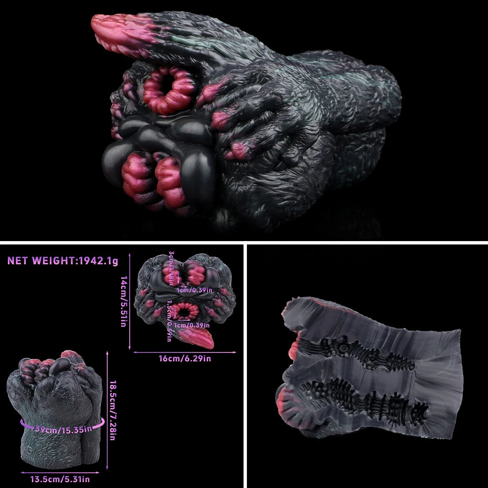 LUUK Realistic Dragon Pussy Sex Toy Men Masturbator Two Channel Silicone Dragon Butt Pussy Stroker For Men Aritificial Vagina