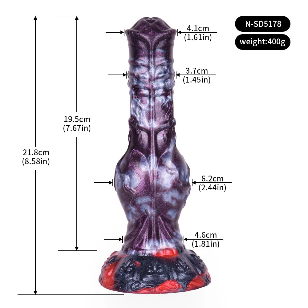 ELKKOST Fantasy Dragon Knot Dildo Silicone Realistic Dog Monster Dildos Anal Sex Toy with Sucker Alien Penis For G Spot Prostate
