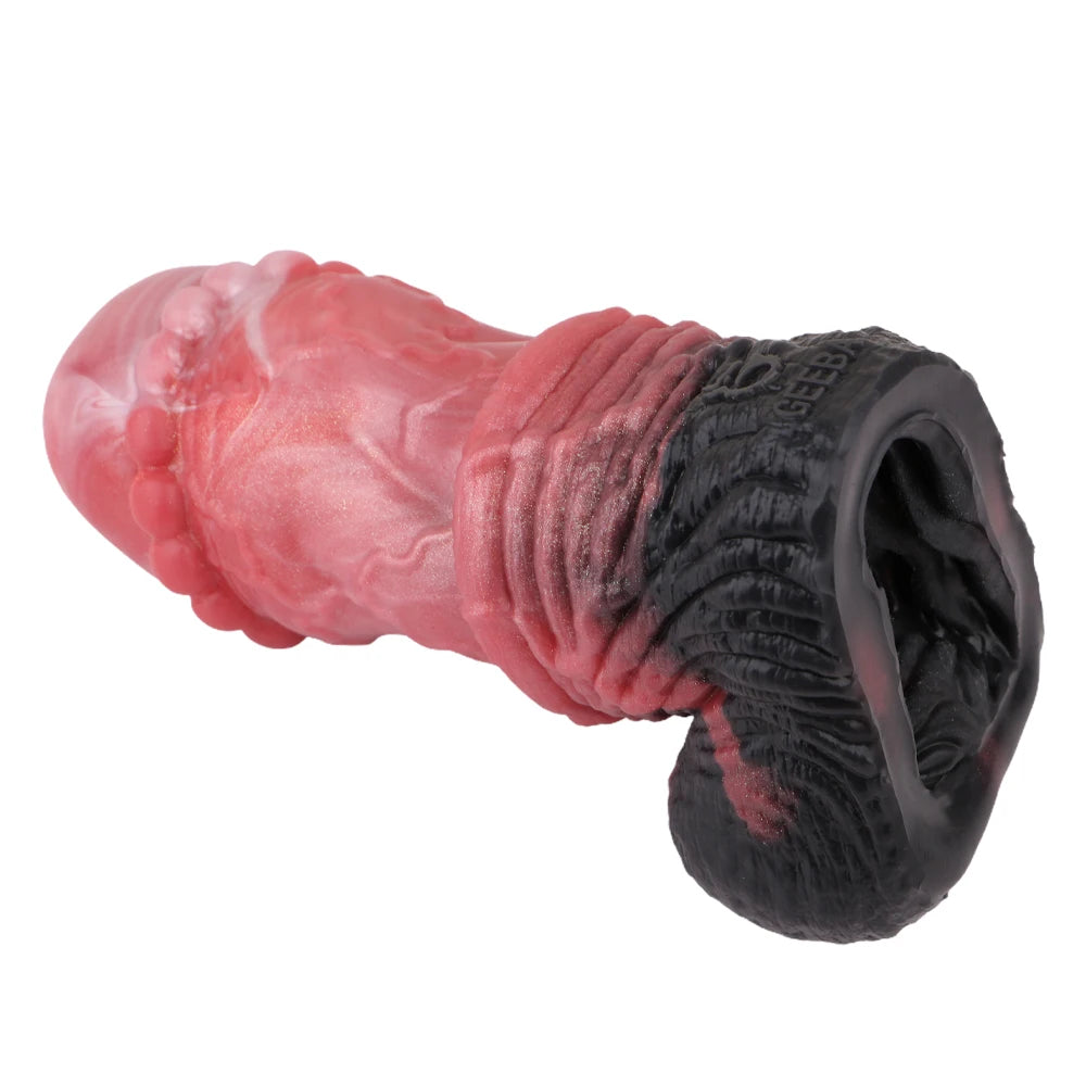 GEEBA Realistic Animal Dick Design Male Masturbator Ultra-Soft Silicone Pocket Pussy Men's Stroker Adult18+ Onahole Sex Products