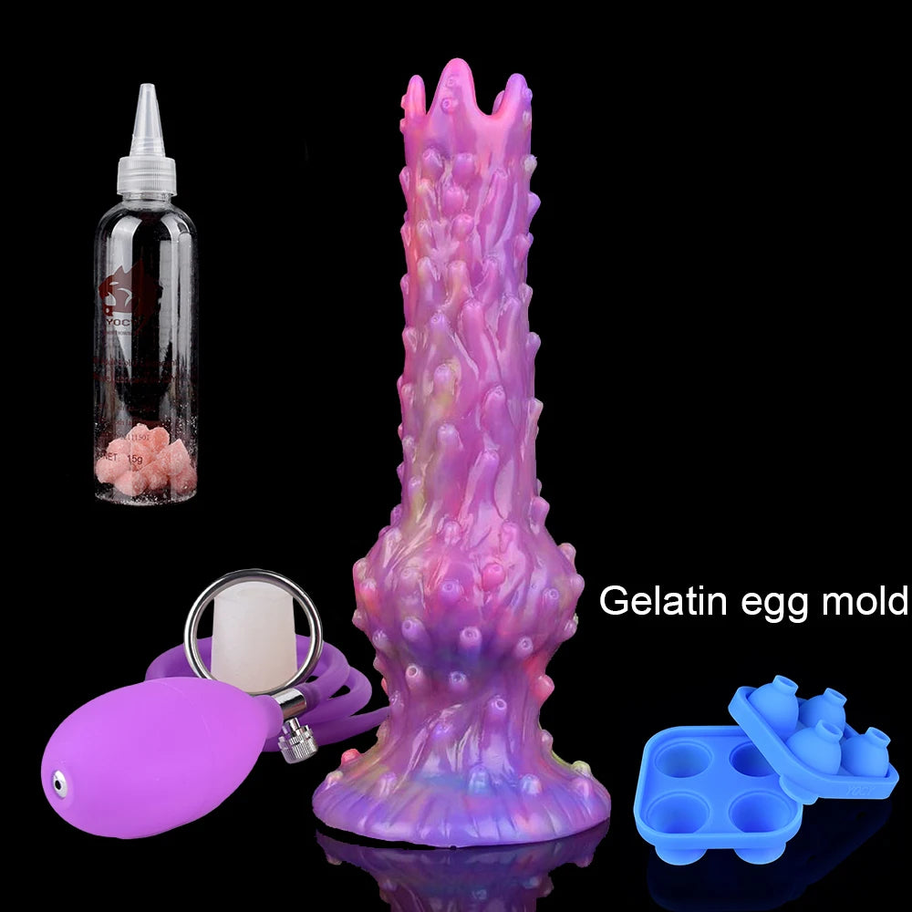 YOCY Inflatable Ovipositor DIY Vaginal Butt Balls Pneumatic Egg Laying Anal Plug Silicone Knot Dildo Female Masturbator Sex Toys