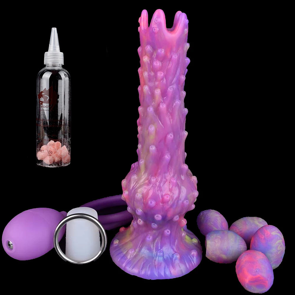 YOCY Inflatable Ovipositor DIY Vaginal Butt Balls Pneumatic Egg Laying Anal Plug Silicone Knot Dildo Female Masturbator Sex Toys