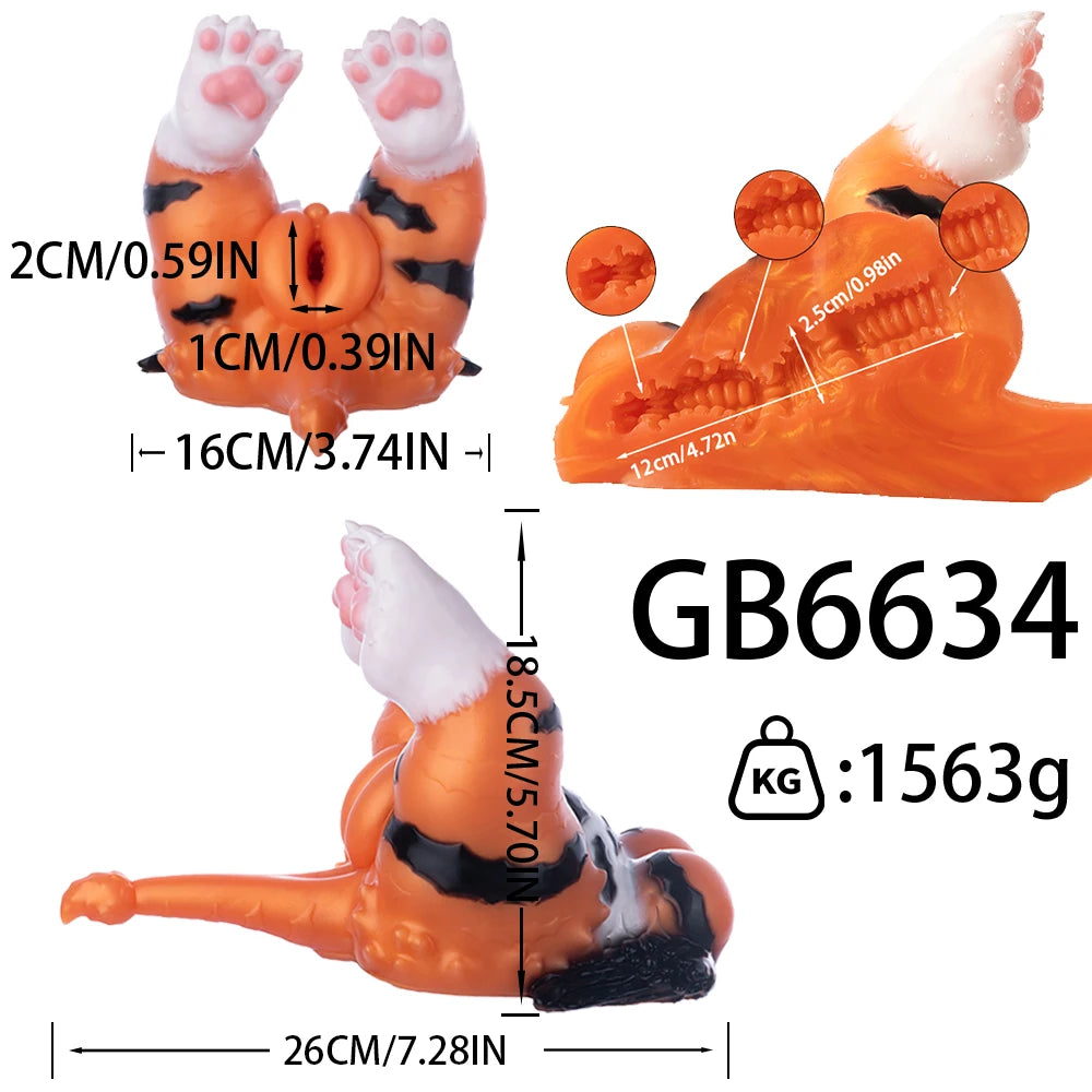 GEEBA Fantasy Furry Monster Masturbator For Men Dual Channel Artificial Vagina Men's Stroker Pocket Pussy Adult Onahole Sex Toys