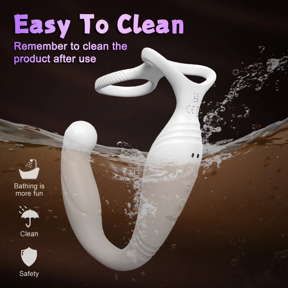 Penis Ring Cock Rings App Control Vibrator for Men Prostate Massager Dual Anal Vibrating Butt Plug  Anal Sex Toy for Men