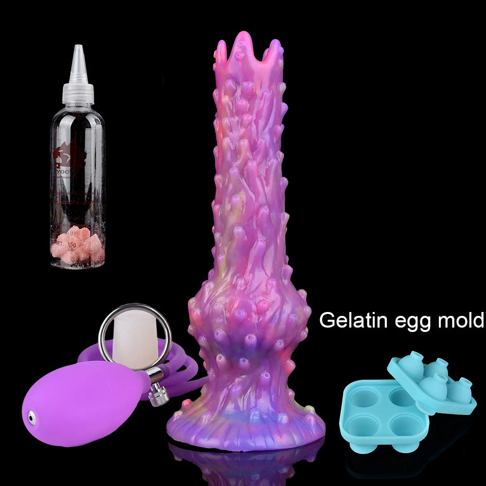 YOCY Inflatable Ovipositor DIY Vaginal Butt Balls Pneumatic Egg Laying Anal Plug Silicone Knot Dildo Female Masturbator Sex Toys