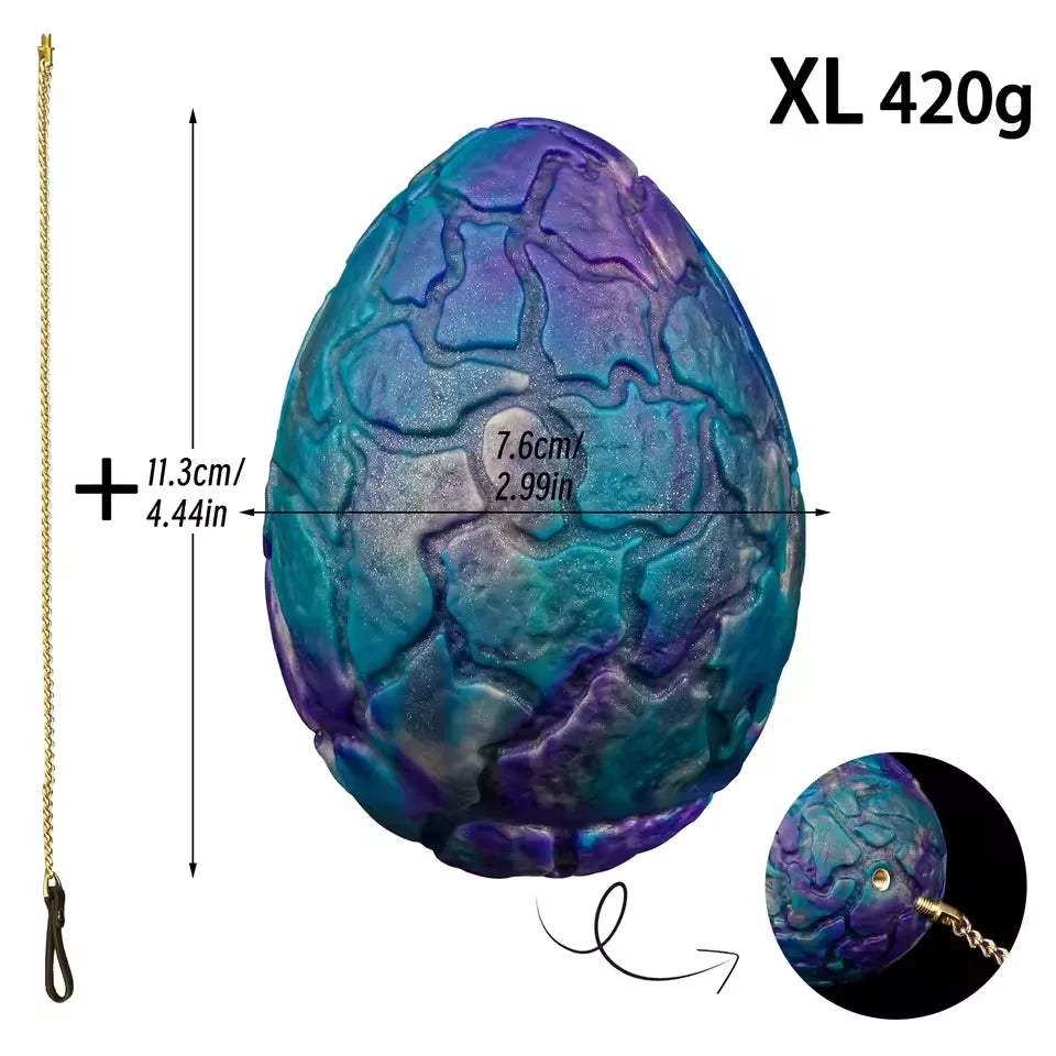 Huge Dragon Egg Butt Plug With Chain Traction Anal Plug Women Oviposition Trainer Vaginal/Prostate Birth Experience Sex Toys 18+