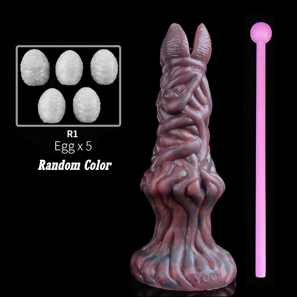 YOCY Silicone Ovipositor Dildo Colorful Lay Eggs Fantasy Anal Plug Vaginal Anus Stimulator Sex Toy For Women Men