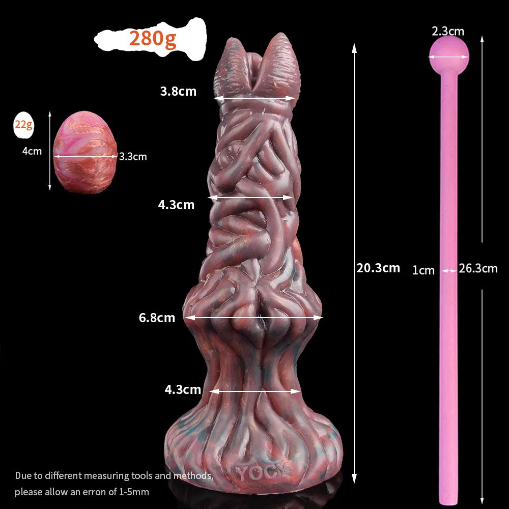 YOCY Silicone Ovipositor Dildo Colorful Lay Eggs Fantasy Anal Plug Vaginal Anus Stimulator Sex Toy For Women Men