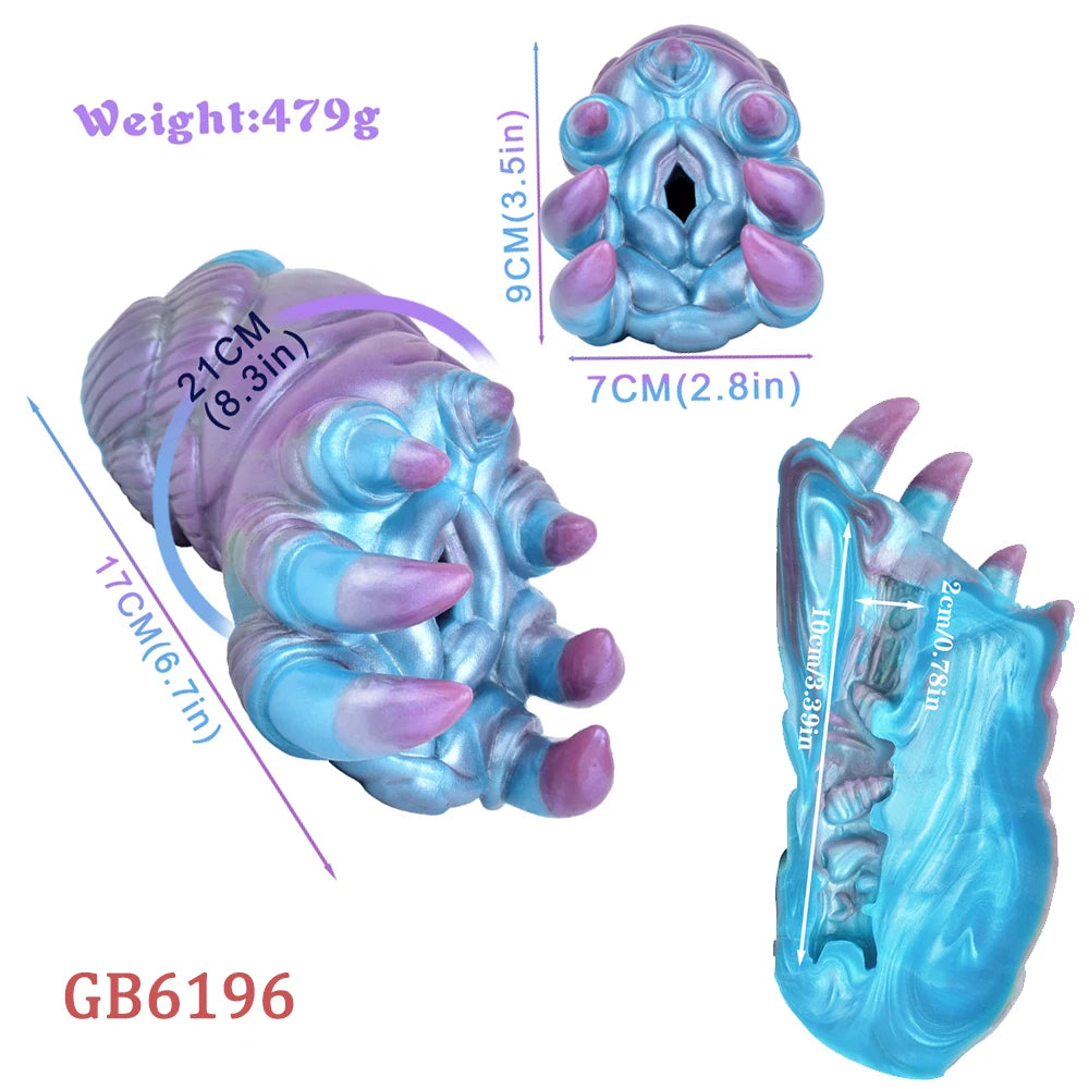 GEEBA 1.16lb Alien Monster Male Masturbator Soft Silicone Pocket Pussy Textured Sleeve Adult Sex Toys for Men Reusable Onahole