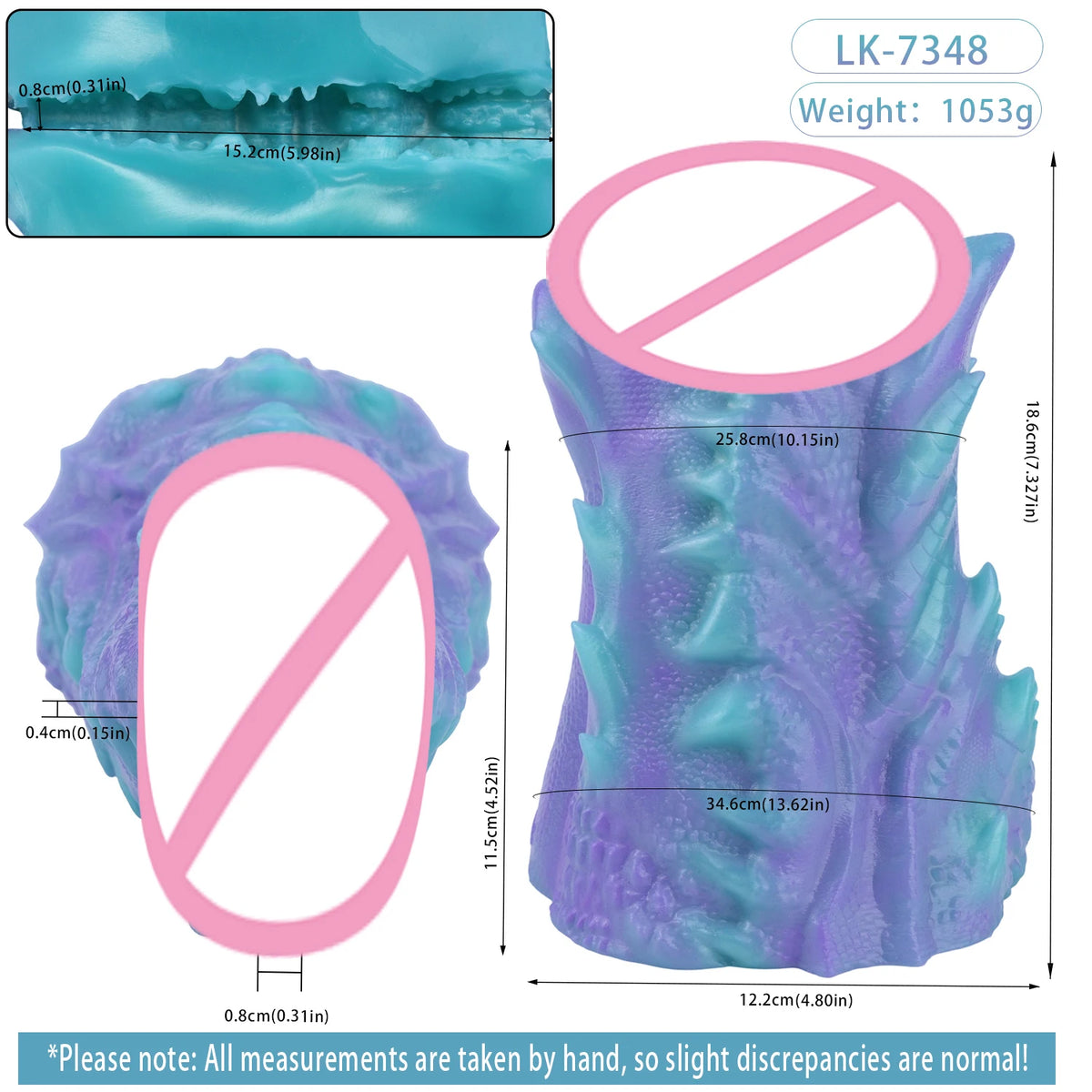 GEEBA Dual Hole Fantasy Monster Male Masturbator Soft Silicone Handheld Male Stroker Pocket Pussy Adult Onahole Adult Sex Toys