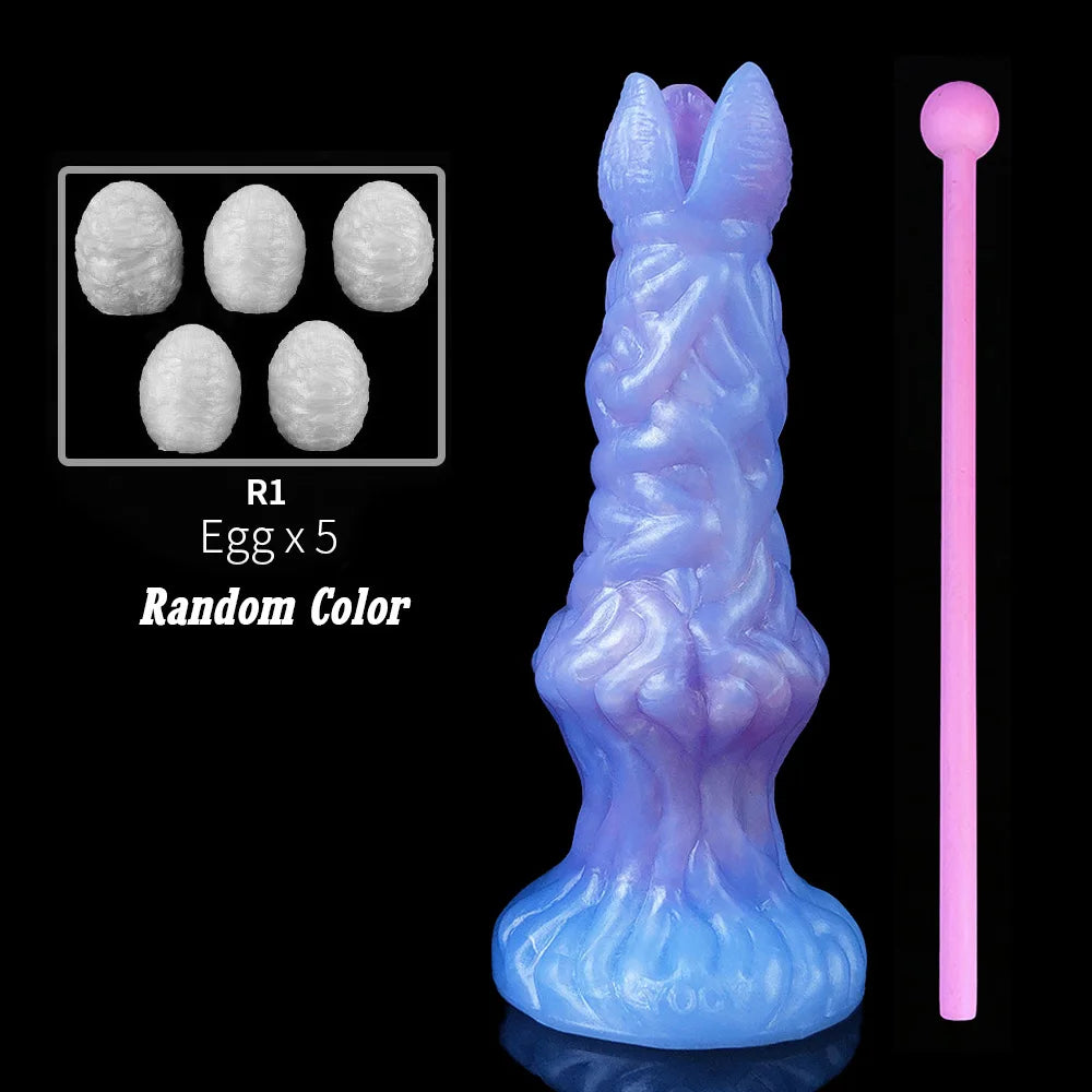 YOCY Silicone Ovipositor Dildo Colorful Lay Eggs Fantasy Anal Plug Vaginal Anus Stimulator Sex Toy For Women Men