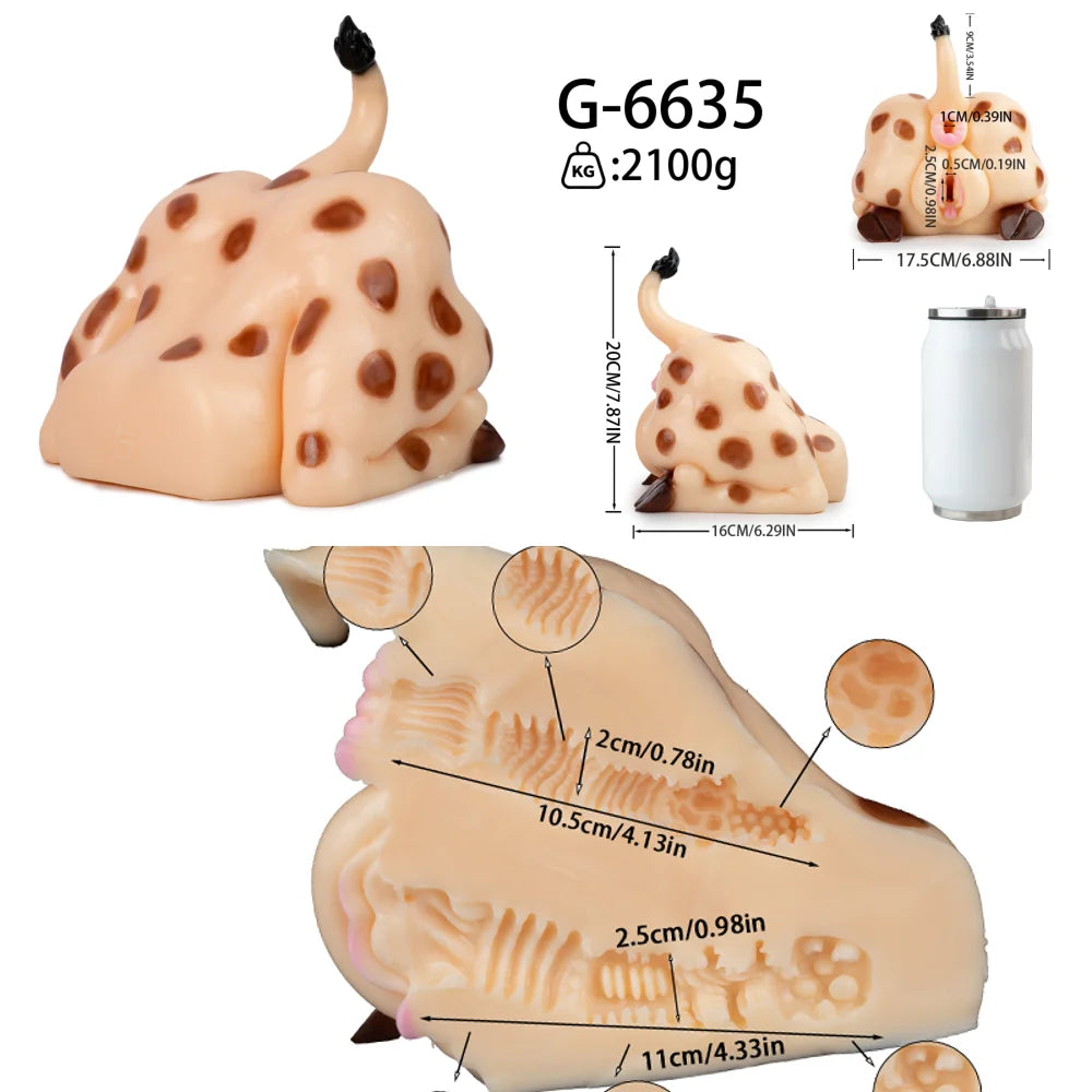 LUUK Animal Big Butt Silicone Male Masturbator with Anal Dildo Realistic Pocket Pussy Soft Penis Stroker Adult Sex Toys for Men