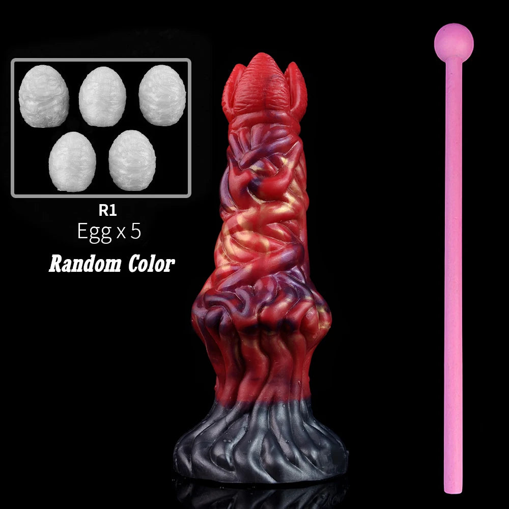 YOCY Silicone Ovipositor Dildo Colorful Lay Eggs Fantasy Anal Plug Vaginal Anus Stimulator Sex Toy For Women Men