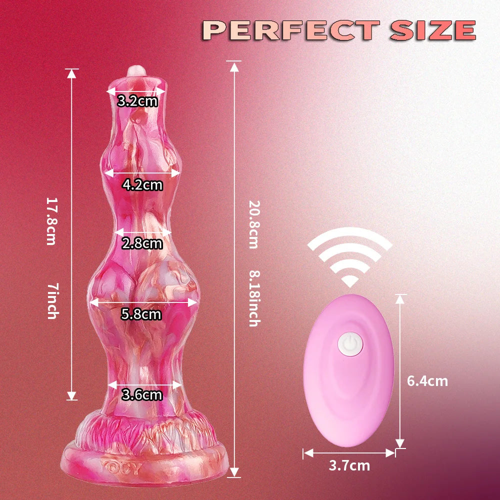YOCY 8 Inch Vibrator Dildos 10 Modes Vibrators Anal Plug For Women Men Double Knot Dildo Remote Control Dildos Adult Sex Toys
