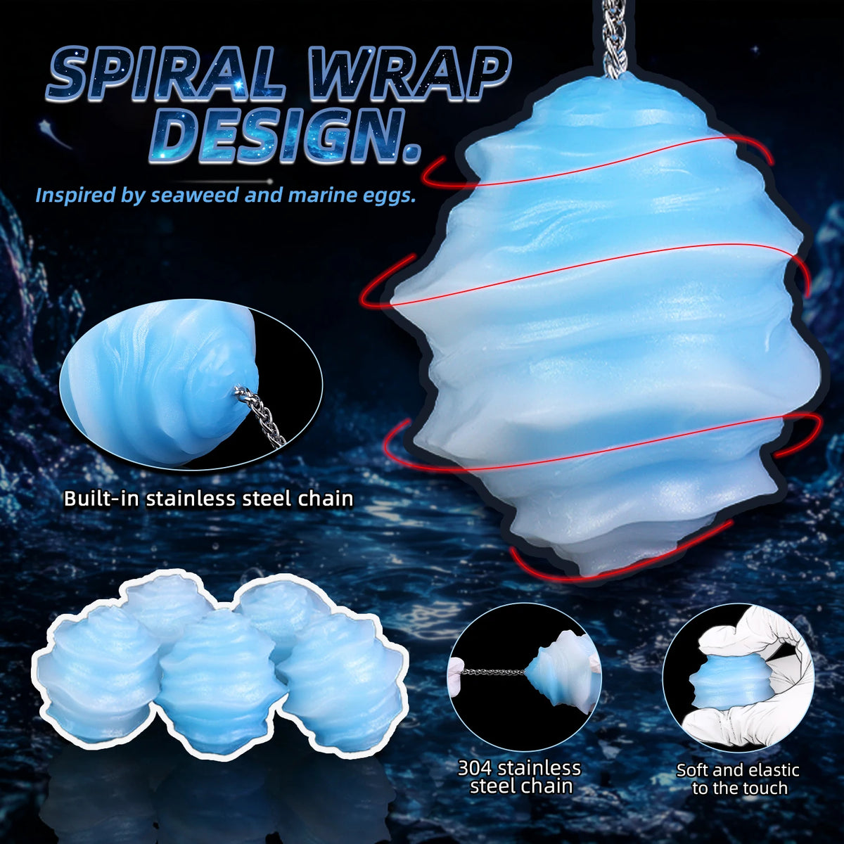 YOCY Fantasy Egg Toys With Long Chain Platinum Silicone Anal Plugs Balls Anus Vaginal Expanding Eggs BDSM Sex Toy For Women Men