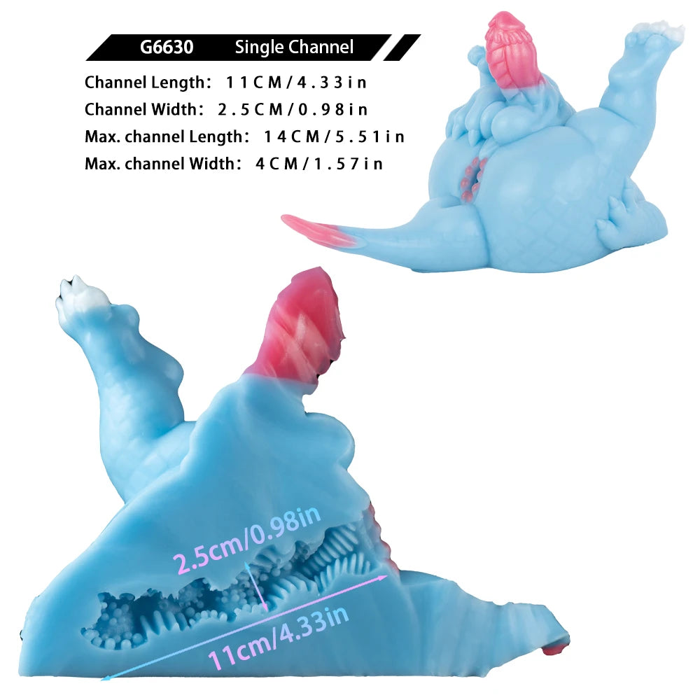 GEEBA Fantasy Monster Dildo 2 in 1 Male Masturbator Futa Dragon Pocket Pussy Onahole Artificial Vagina Anal Plug Sex Toy for Men