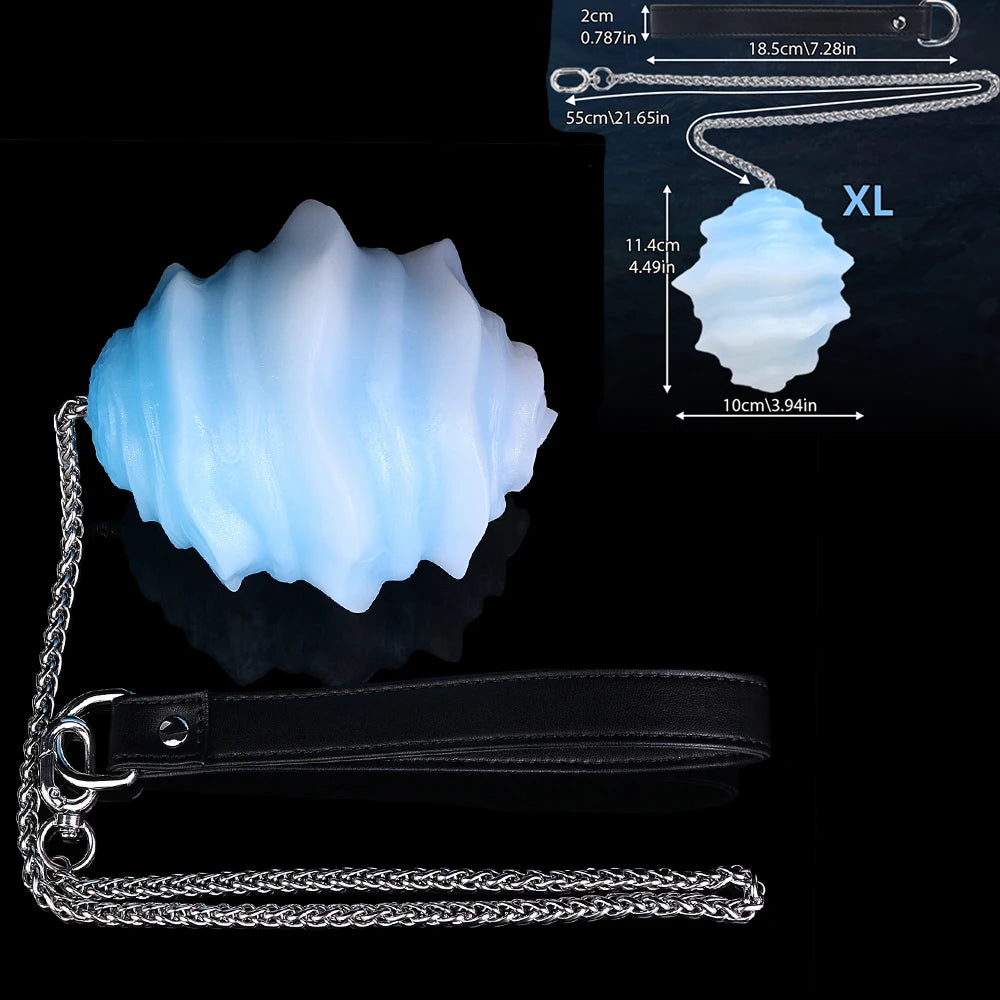 YOCY Fantasy Egg Toys With Long Chain Platinum Silicone Anal Plugs Balls Anus Vaginal Expanding Eggs BDSM Sex Toy For Women Men