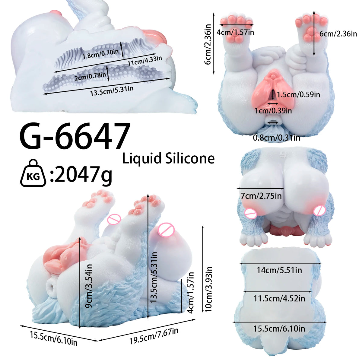 GEEBA Fantasy Furry Monster Masturbator For Men Dual Channel Artificial Vagina Men's Stroker Pocket Pussy Adult Onahole Sex Toys