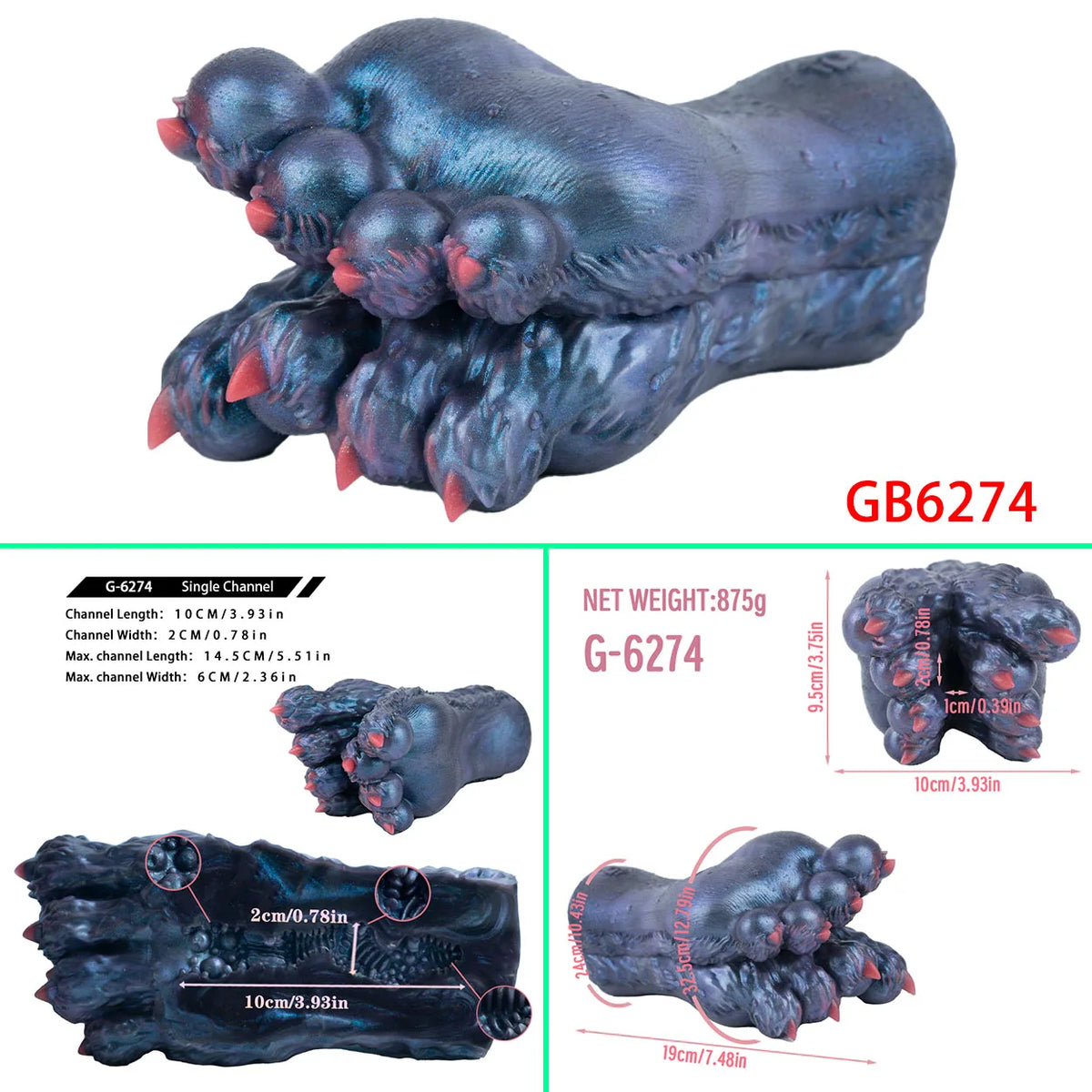 GEEBA Fantasy Monster Foot Design Male Masturbator Single Channel Silicone Men's Stroker Pocket Pussy Onahole Adult Sex Toy Shop
