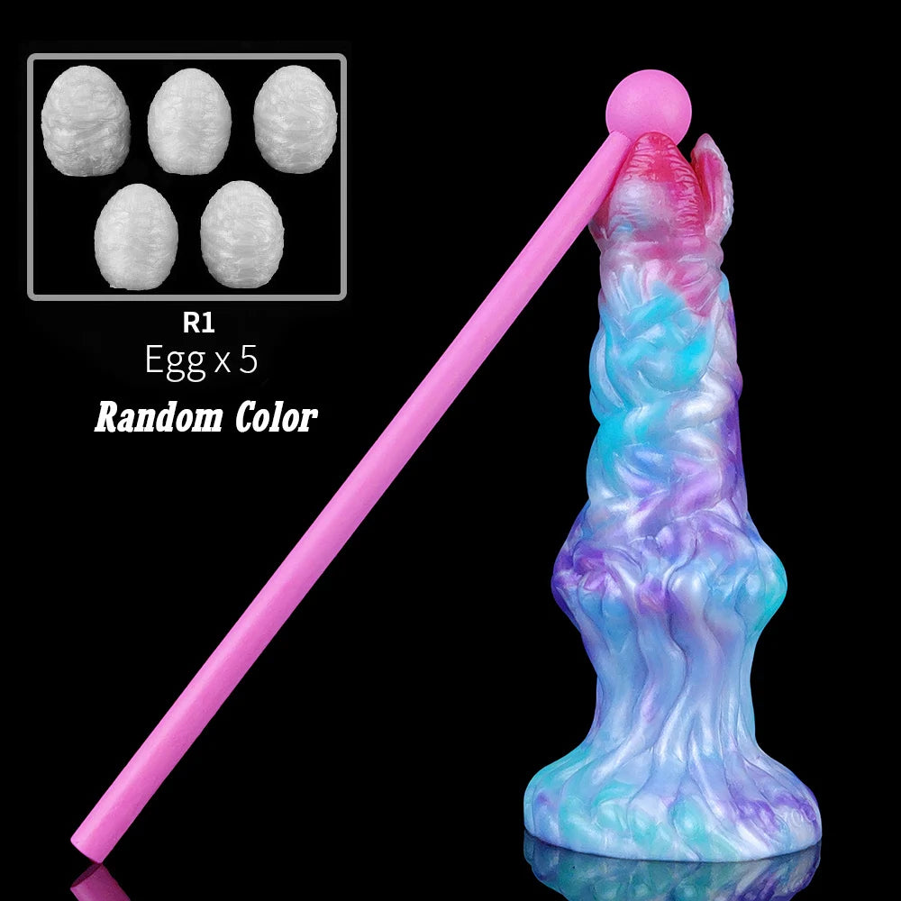YOCY Silicone Ovipositor Dildo Colorful Lay Eggs Fantasy Anal Plug Vaginal Anus Stimulator Sex Toy For Women Men