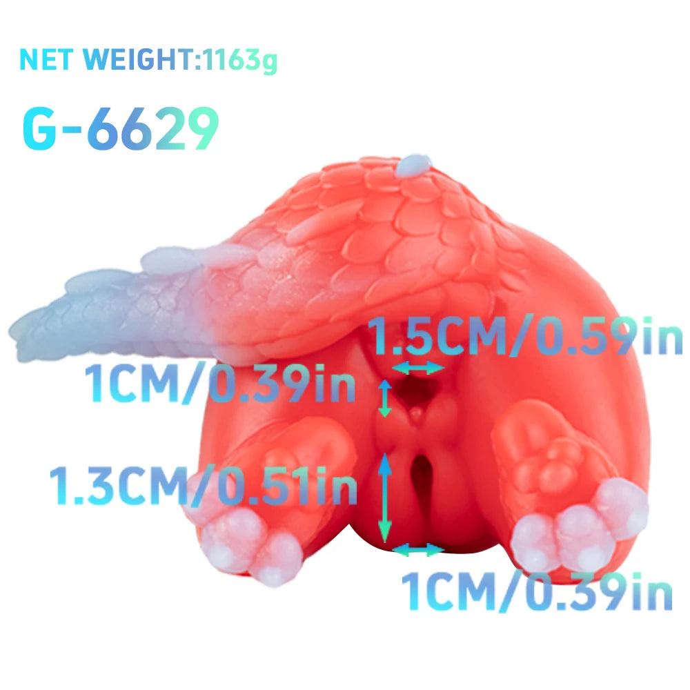 GEEBA Blue Pink Silicone Soft Male Masturbator Single Channel Dragon Ass Stroker For Men Pocket Pussy Adult Onahole Sex Toys 18+