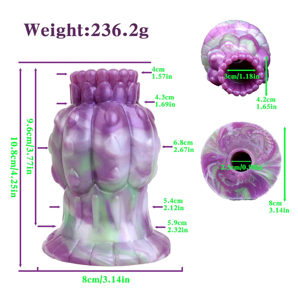 GEEBA Fantasy Multi Eyed Texture Male Masturbator Linked Tail Sex Toys for Men Soft Silicone Pocket Pussy Monster Men's Stroker