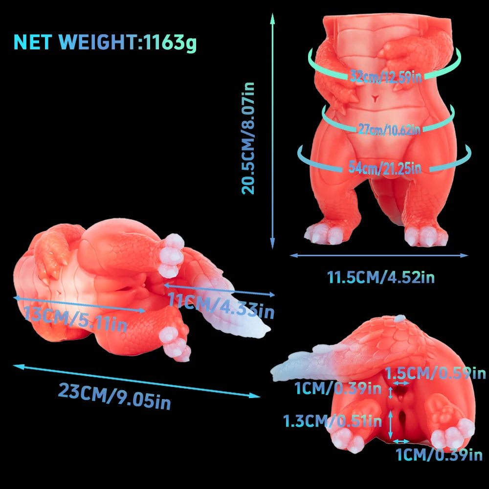 LUUK Realistic Dragon Pussy Sex Toy Men Masturbator Two Channel Silicone Dragon Butt Pussy Stroker For Men Aritificial Vagina